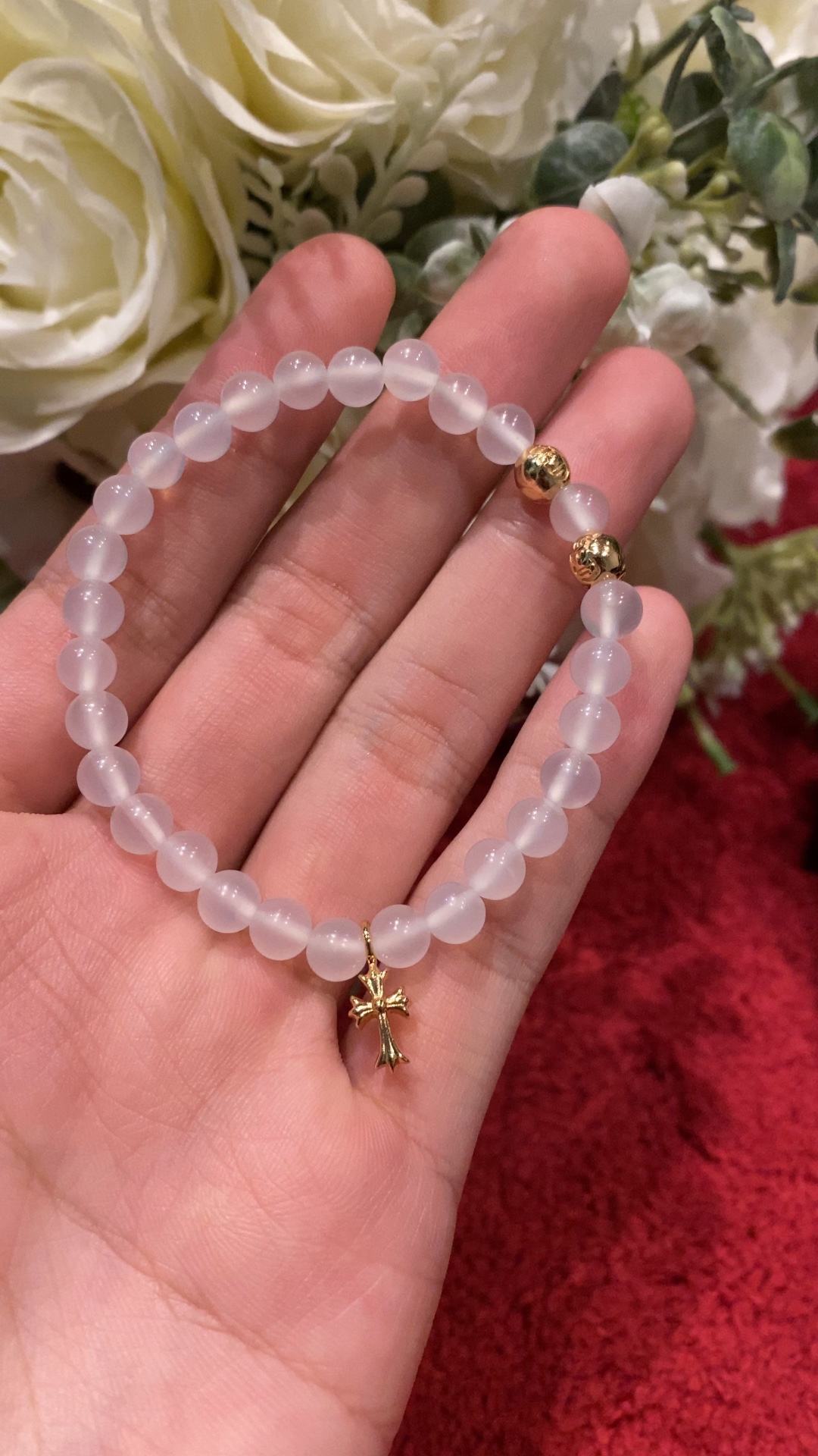 Silver bead bracelet