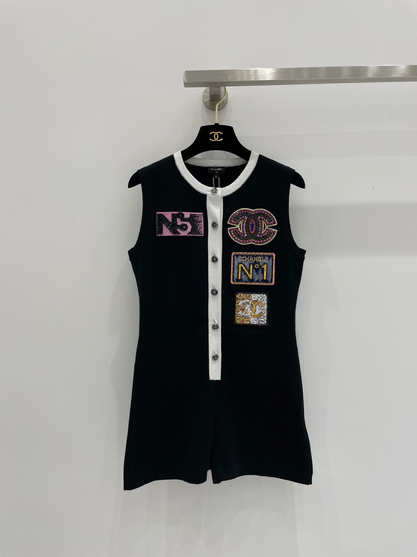 Chanel Clothing Jumpsuits & Rompers Black White Knitting Spring/Summer Collection