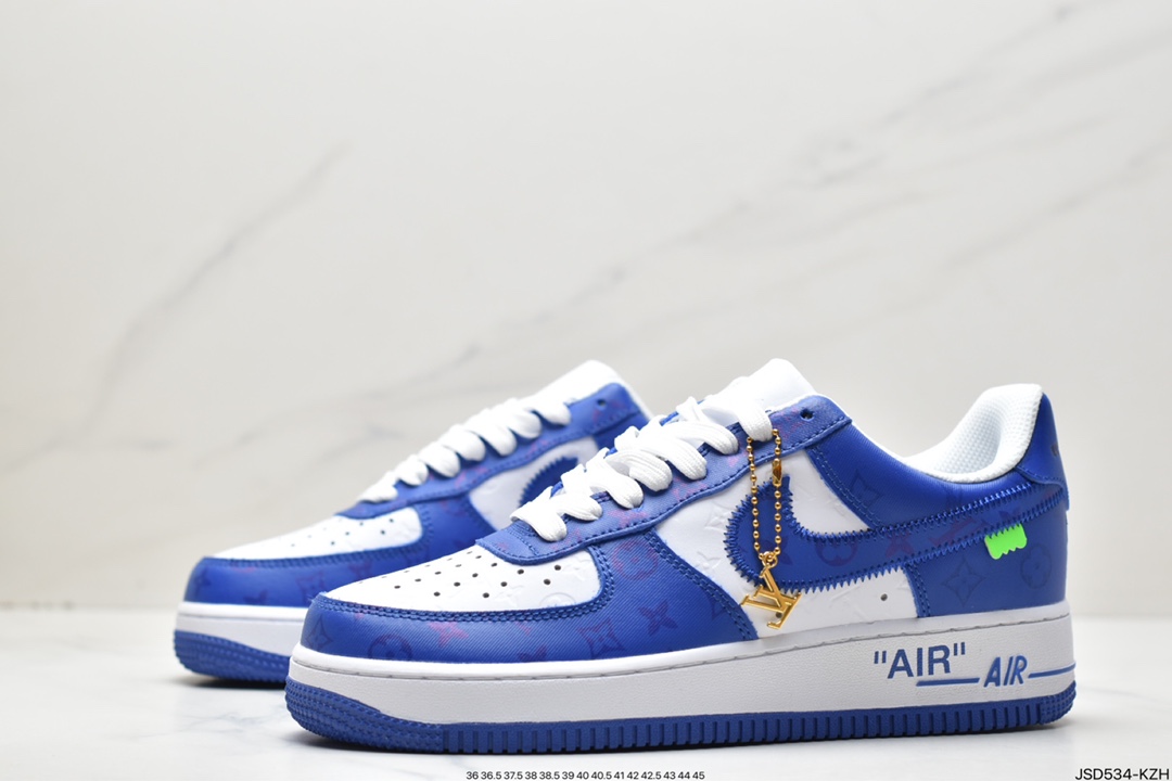 LV x Air Force 1 Low joint white and orange print IA9VA0