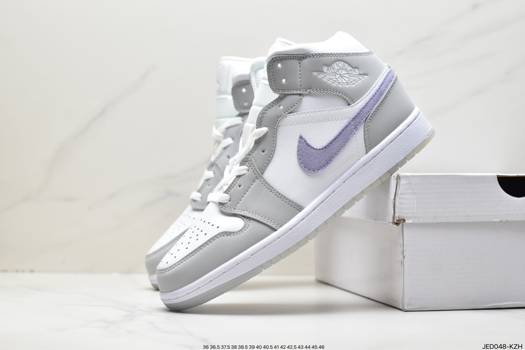 Air Jordan 1 Retro Mid ”White Camo” AJ1 mid-top classic retro culture casual sports basketball shoes ”white gray camouflage” CK6587-100