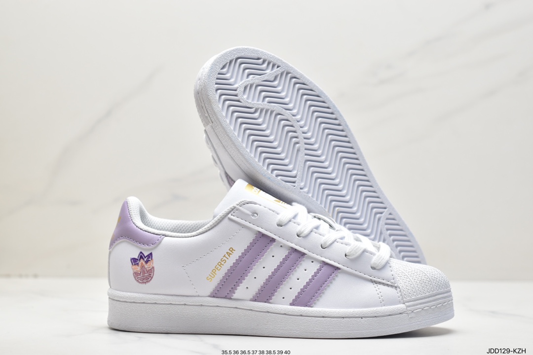 adidas/clover top layer leather shell head SUPERSTAR couple sneakers GW9783