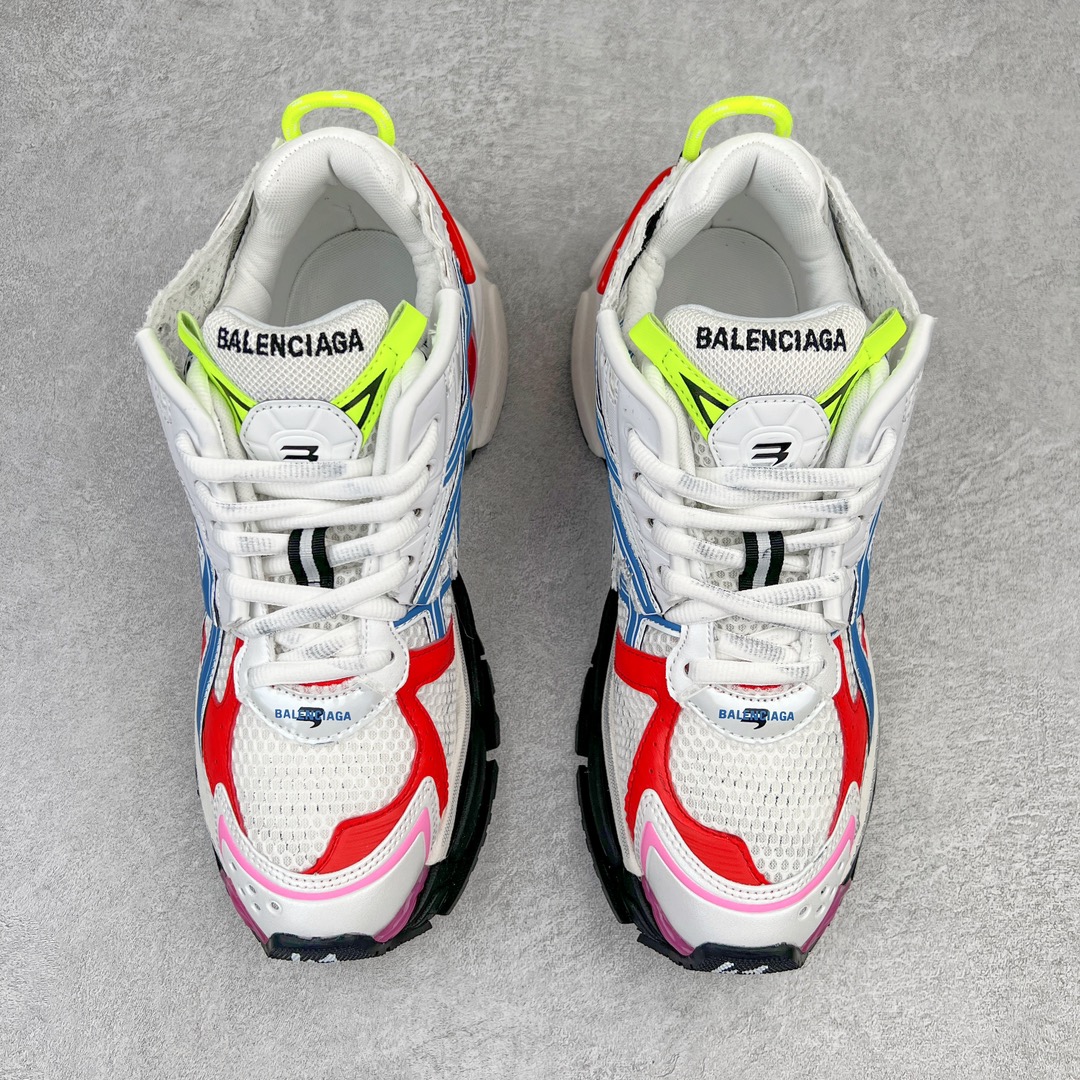 图片[2]-💰460 ＃VG零售版 BALENCIAGA Runner Sneaker 巴黎世家七代慢跑系列低帮复古野跑潮流运动鞋老爹鞋 尼龙和网布材质 磨损效果 鞋头边缘印有尺码 背面浮印尺码 外侧印有跑者徽标 鞋舌刺绣 Balenciaga 品牌标识 鞋跟背面 Balenciaga品牌标识 材质采用65%聚氨酯、35%聚酯纤维 全新 Runner 鞋型轮廓借鉴于 2000 年初的复古线条 搭载大网眼面料制成鞋面基础，由粉色、白色尼龍与橡胶质地覆盖鞋面诠释线条感 当中透过几道手缝线与折损痕更是精准的掌握历经时间淬炼的破旧痕迹 延续其手法至鞋领、鞋跟、鞋带、中底等部分均饰有破损及脏污之貌 尤其是鞋领处与鞋带孔眼条更是采用不规则做旧技术将内容物泡棉随机露出 尺码：35 36 37 38 39 40 41 42 43 44 45 46 编码：by5936030-运动鞋