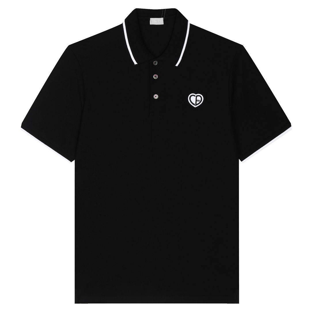 DIO Di* 2023 SS POLO con solapa de primavera y verano nuevo estilo. Logo de letra en forma de corazón en el pecho, dise…