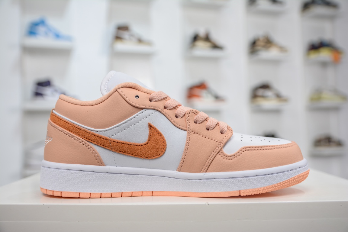 200 原装版 Nike Wmns Air Jordan 1 Low SE”Sunset Haze”AJ1乔丹一代低帮篮球鞋“日落橙白” DC0774-801