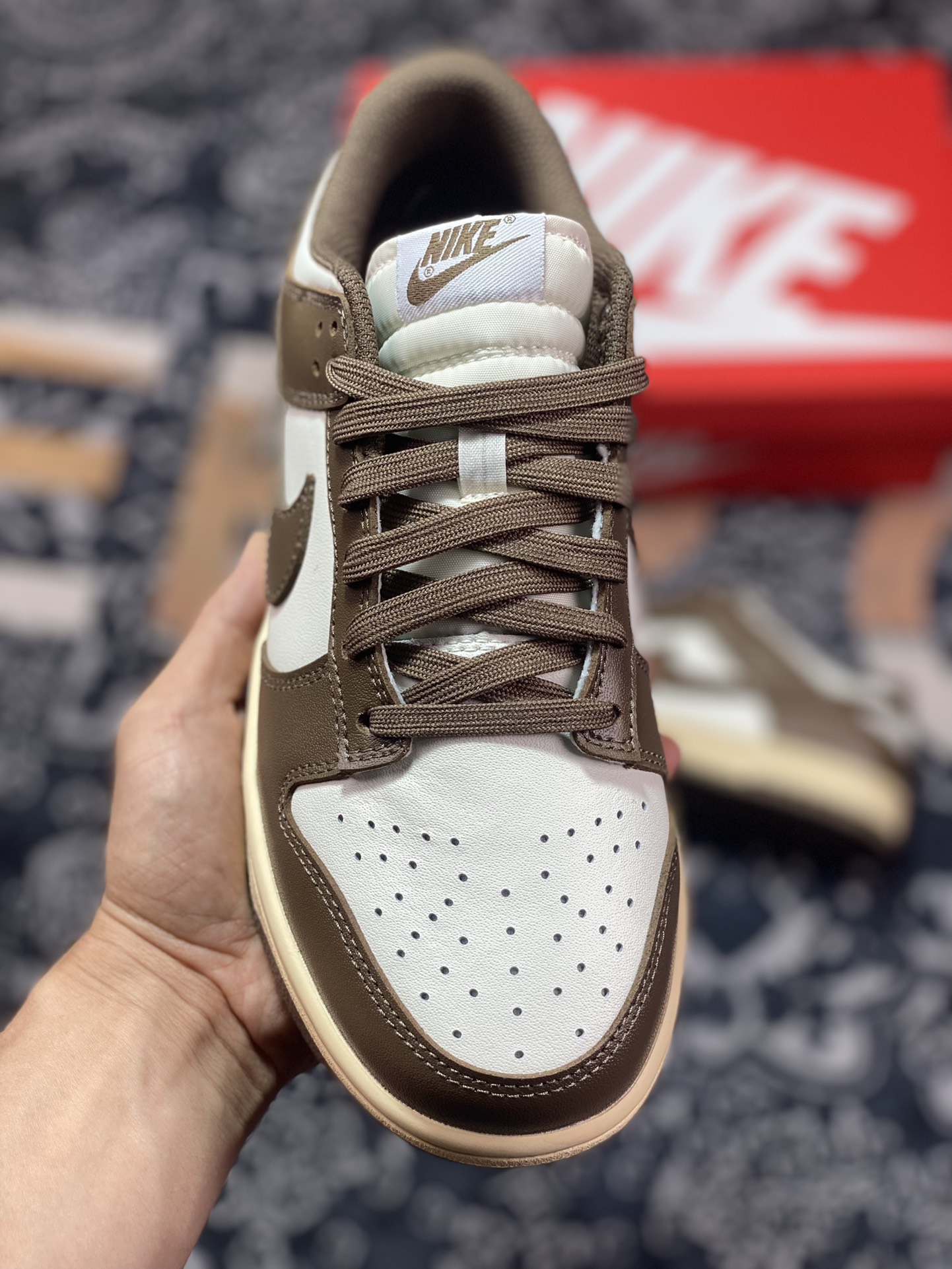 180 Nike Wmns SB Dunk Low Retro”Cacao Wow/Brown/Sail”扣篮板鞋“巧克力深棕米白”DD1503-124