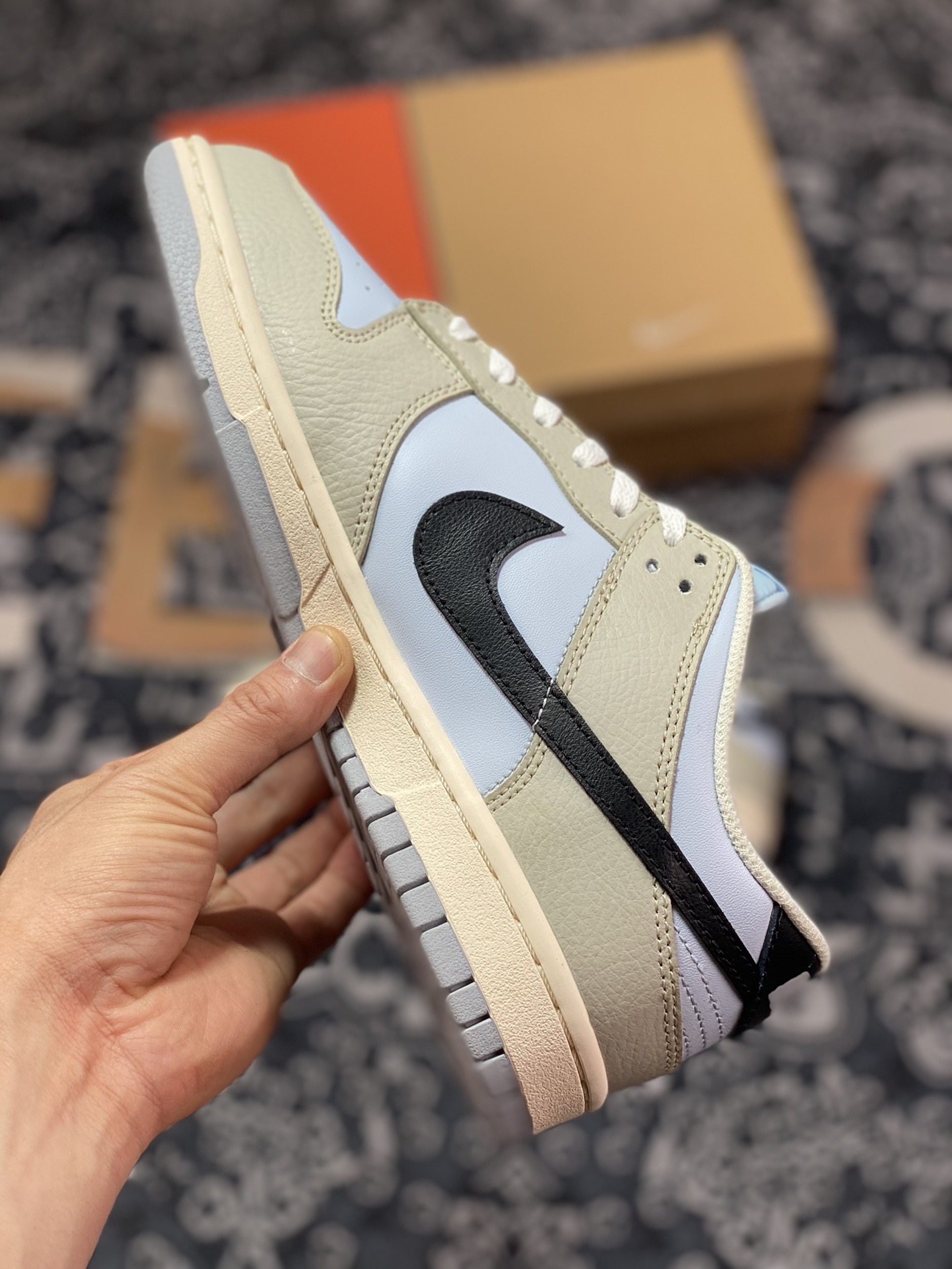 260 Nike SB Dunk Low Premium”Khaki Light Blue”扣篮板鞋“拼接卡其淡蓝黑钩子”304714-005