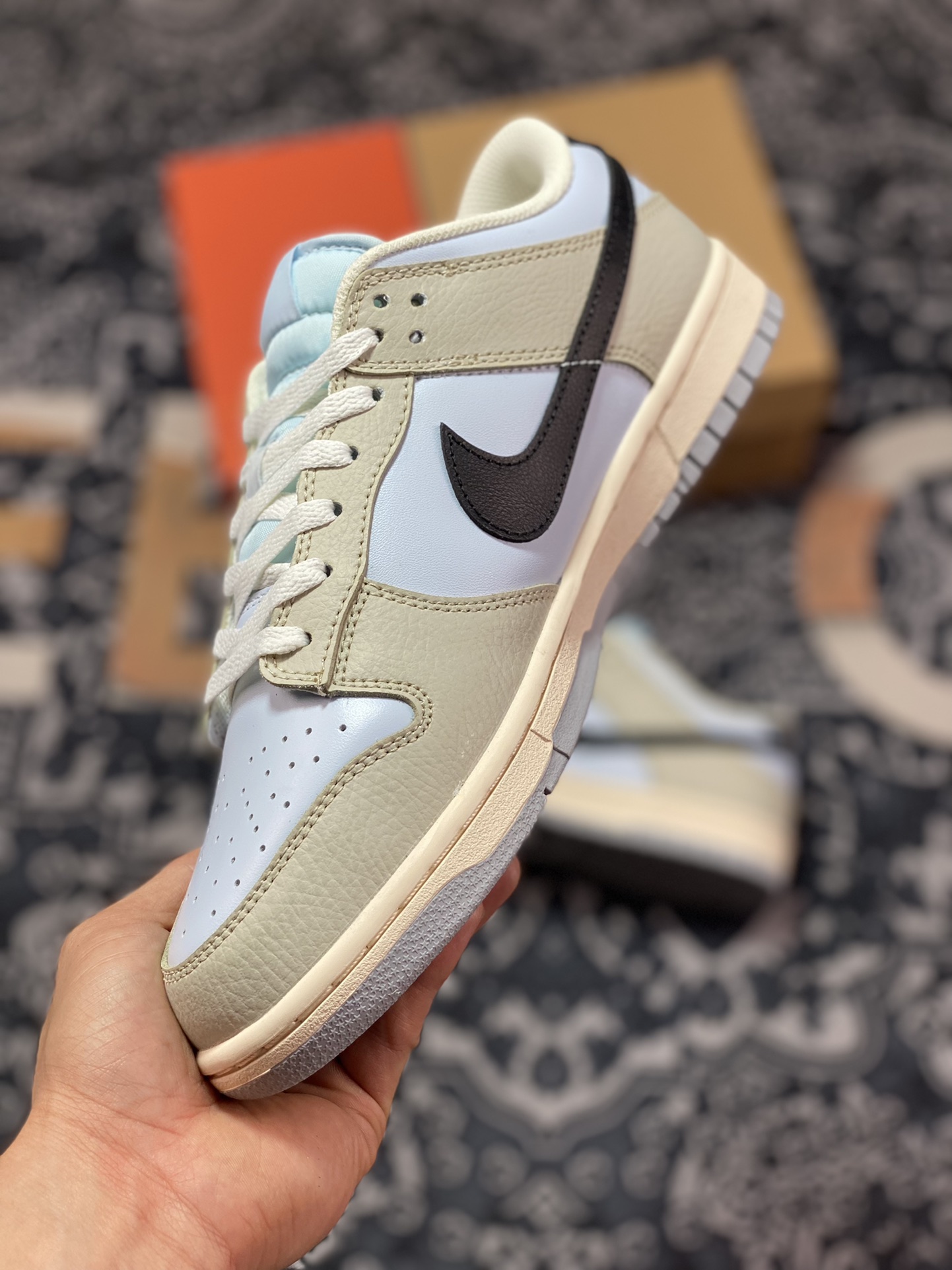 260 Nike SB Dunk Low Premium”Khaki Light Blue”扣篮板鞋“拼接卡其淡蓝黑钩子”304714-005
