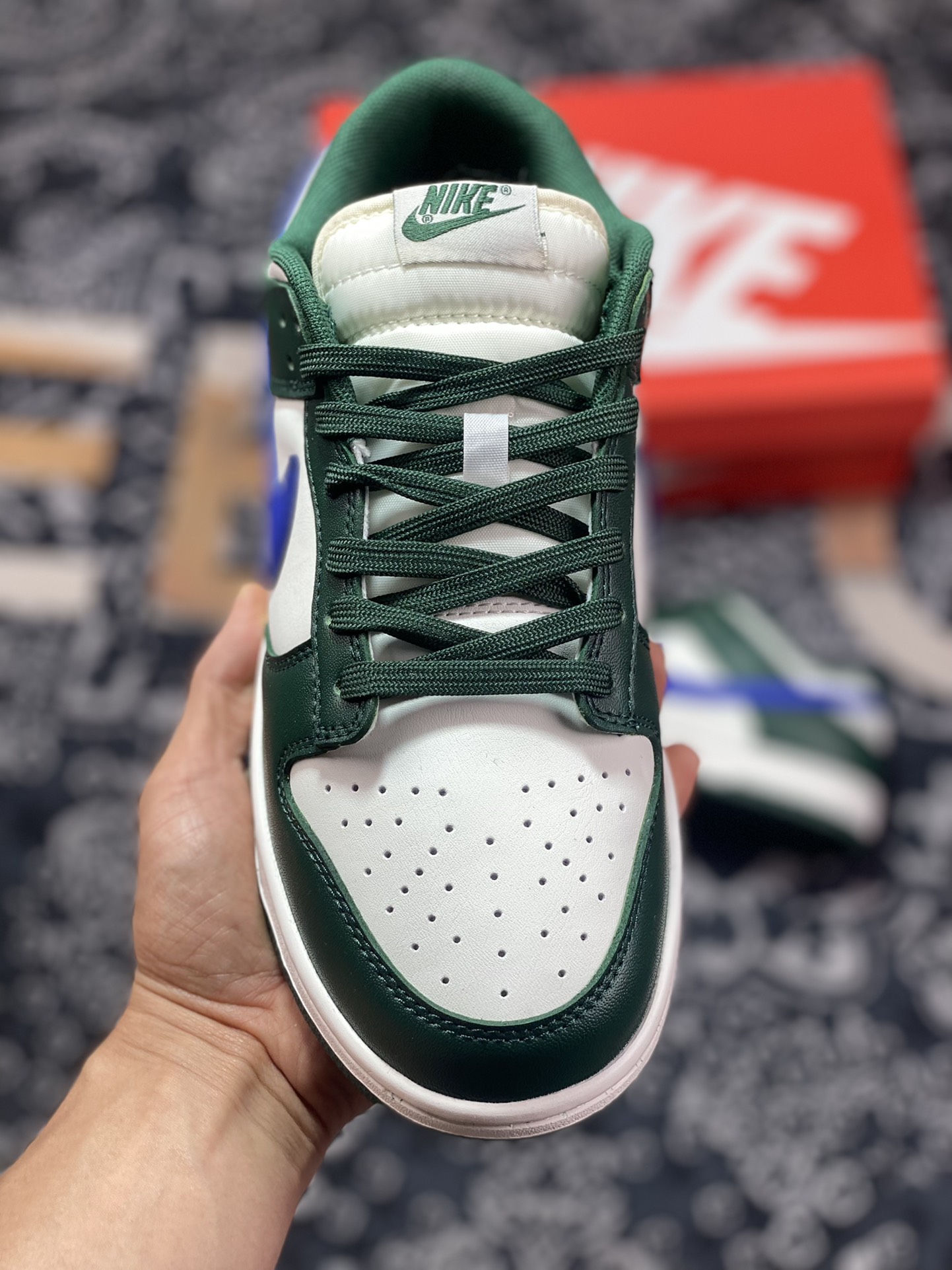 220 Nike SB Dunk Low”Gorge Green/Navy”扣篮系列低帮休闲运动滑板板鞋“复古绿白皇家蓝”DD1503-300