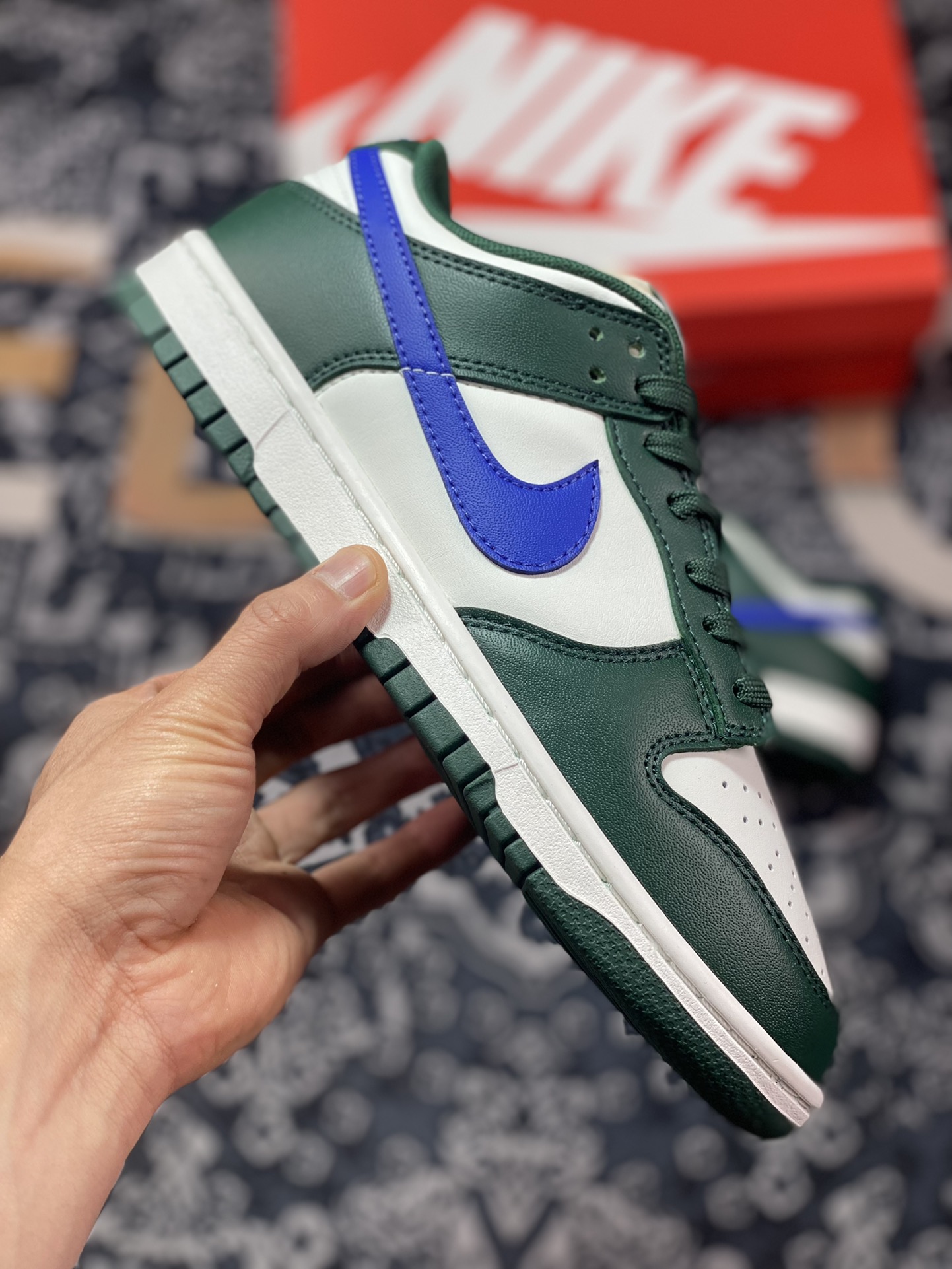 220 Nike SB Dunk Low”Gorge Green/Navy”扣篮系列低帮休闲运动滑板板鞋“复古绿白皇家蓝”DD1503-300