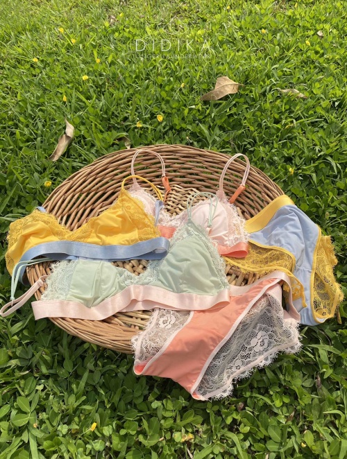 DIDIKA Women's Lace Lingerie Set - Wireless French Style Bra and Panties 1 DIDIKA Women's Lace Lingerie Set - Wireless French Style Bra and Panties
