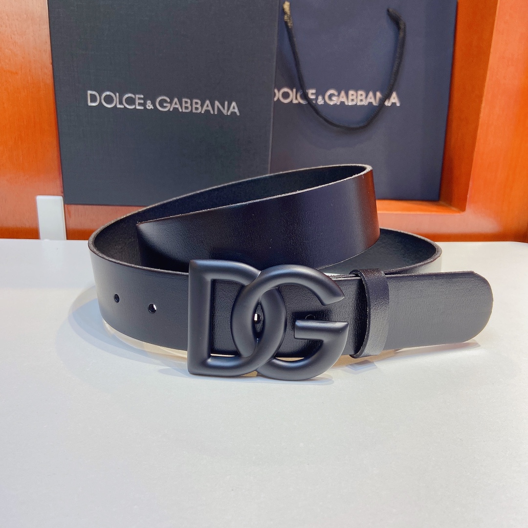D&G杜嘉班纳Lux鞍皮腰带缀以电镀