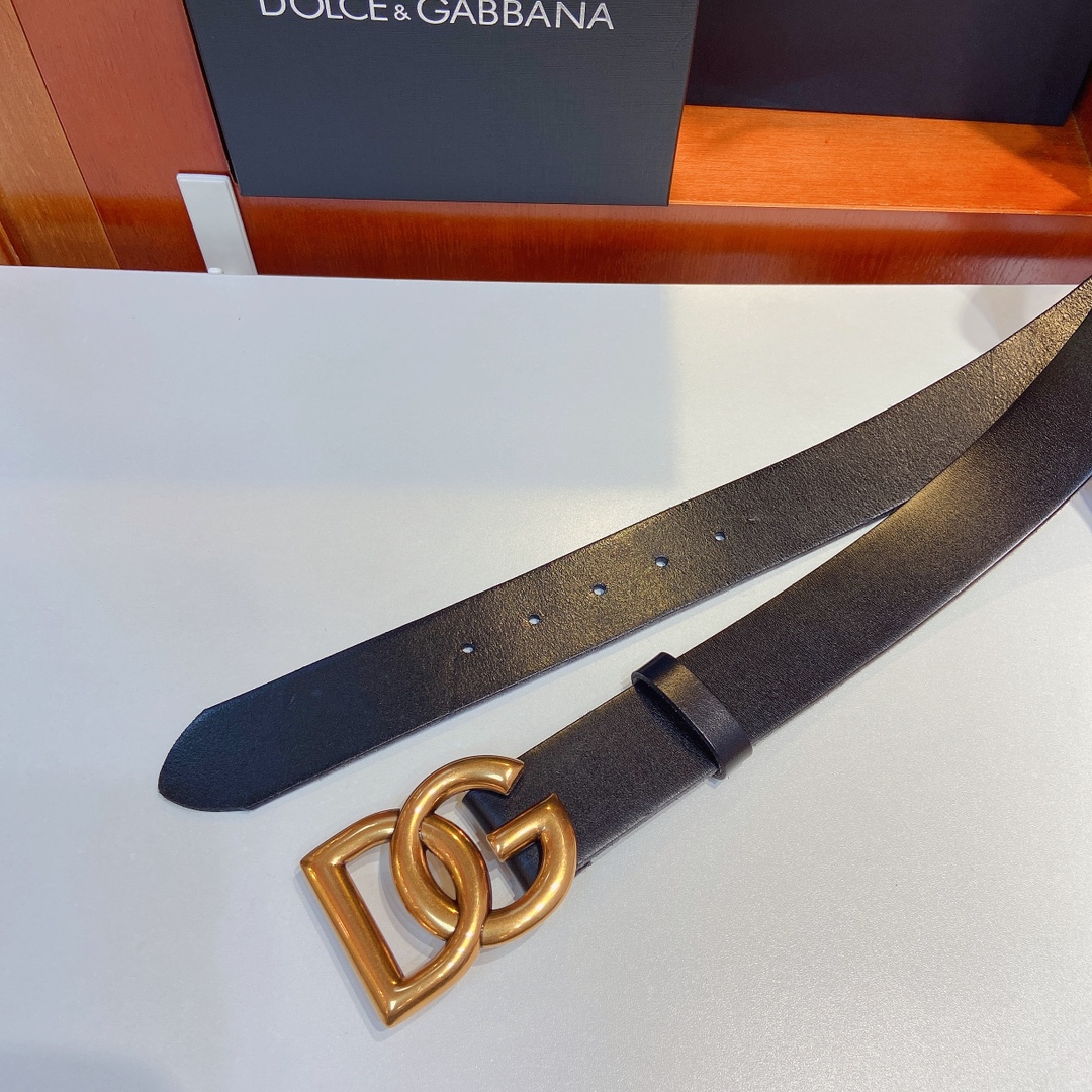 D&G杜嘉班纳Lux鞍皮腰带缀以电镀