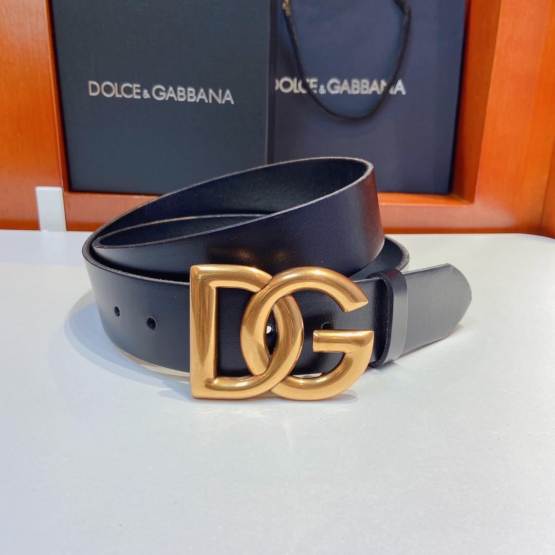 D&G杜嘉班纳Lux鞍皮腰带缀以电镀