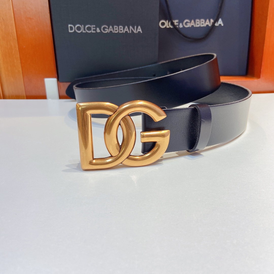 D&G杜嘉班纳Lux鞍皮腰带缀以电镀