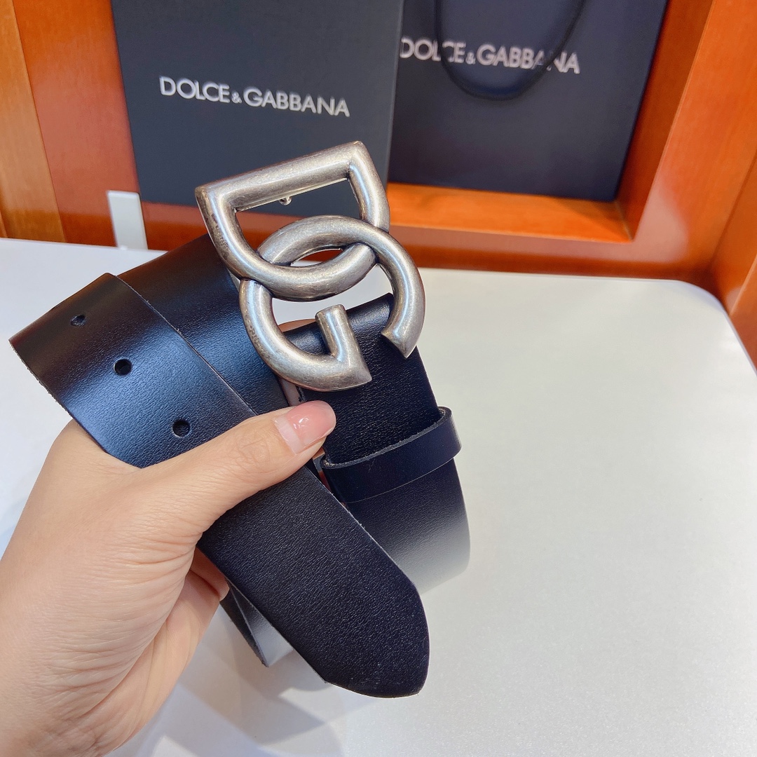 D&G杜嘉班纳Lux鞍皮腰带缀以电镀