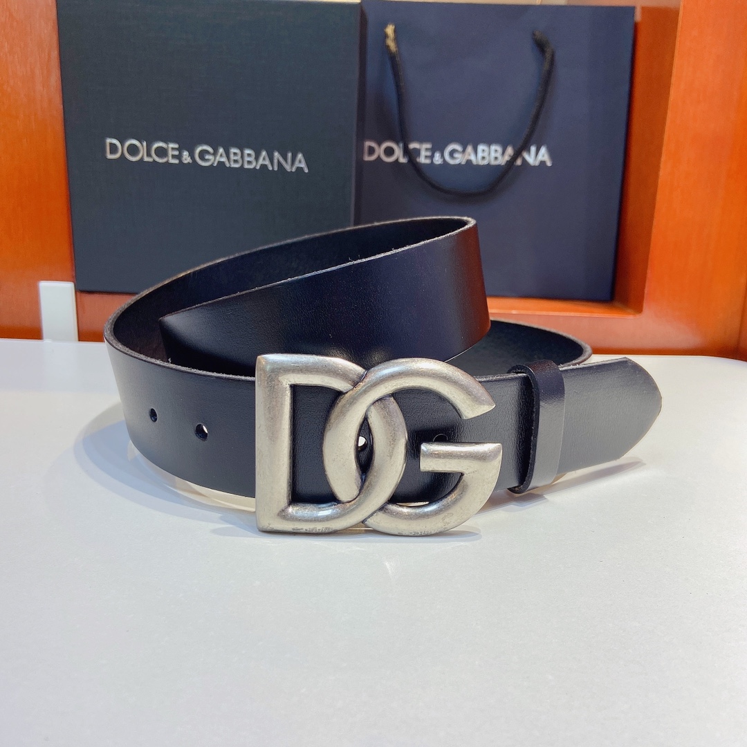 D&G杜嘉班纳Lux鞍皮腰带缀以电镀