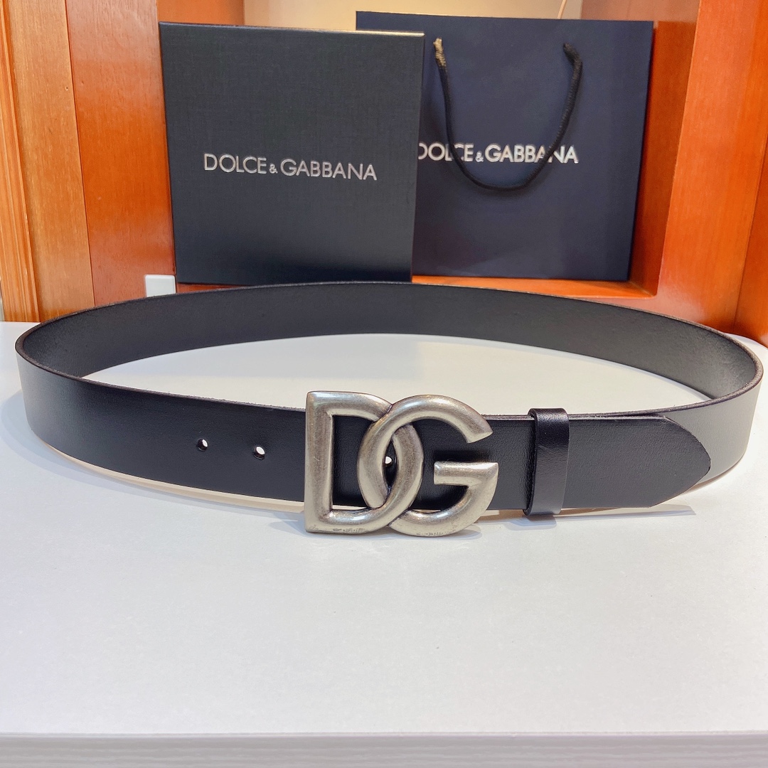 D&G杜嘉班纳Lux鞍皮腰带缀以电镀