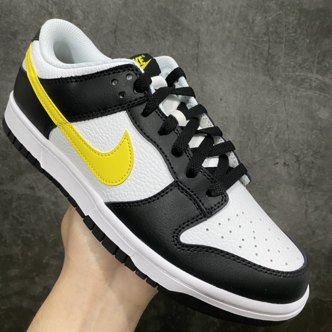 Top Pure Original Nike Dunk Low ”Black White Yellow” Yellow Panda FQ2431-001