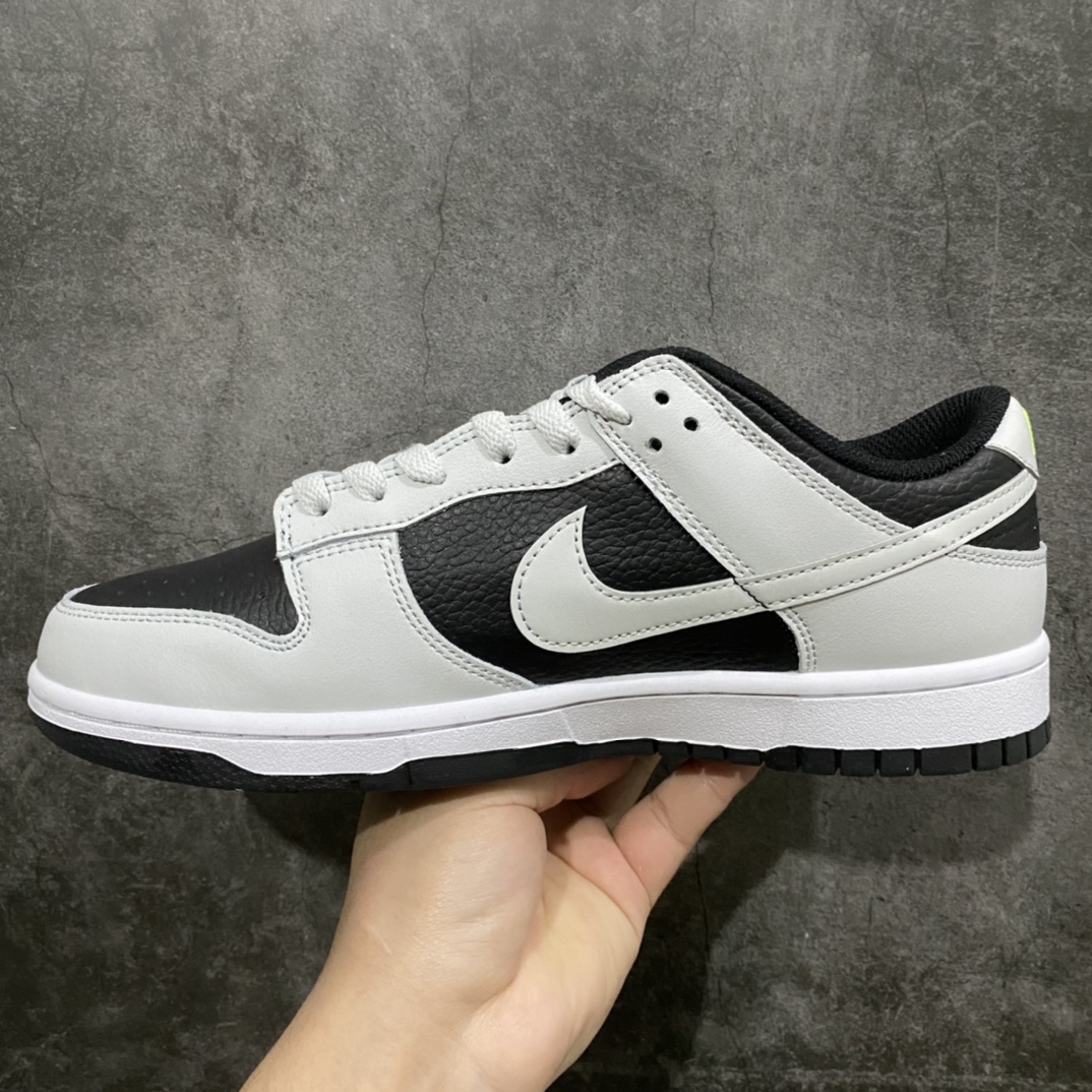 Top pure original Dunk Low black and white green label panda FD9756-001