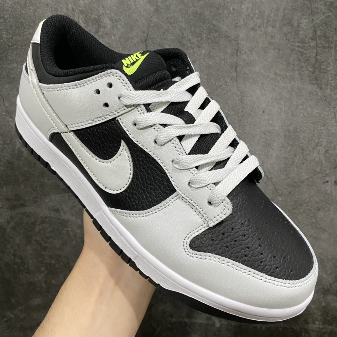 Top pure original Dunk Low black and white green label panda FD9756-001