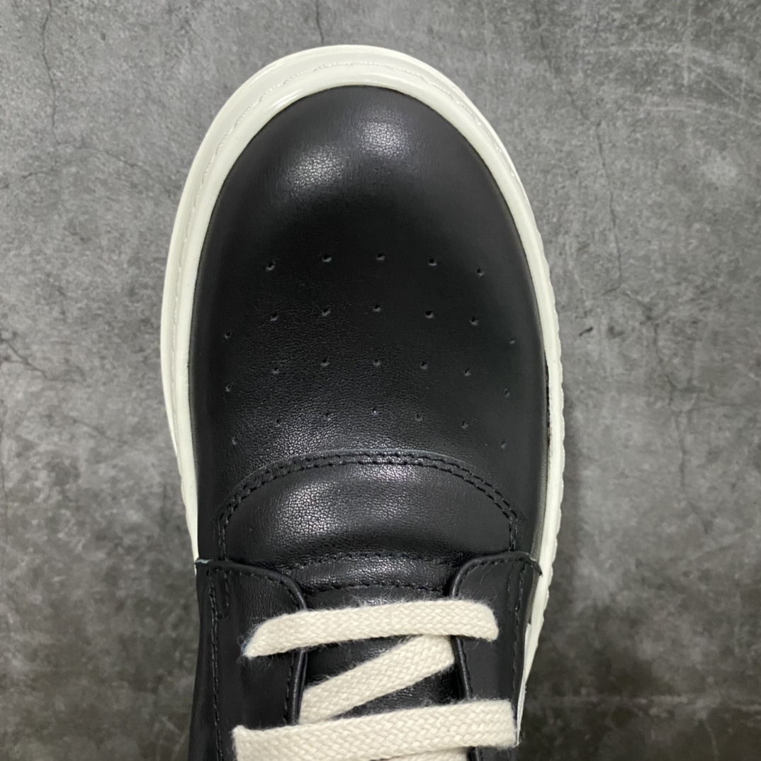 Rick Owens Genbasket leather high-top lace-up fashionable sneakers made in Dongguan, white and black