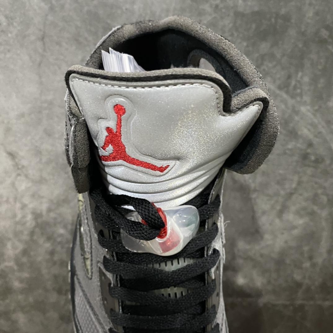 OG Pure Original Off-White x Air Jordan Retro AJ5 ”Black/Muslin-Fire Red” OW Joint Black Cicada Wing CT8480-001