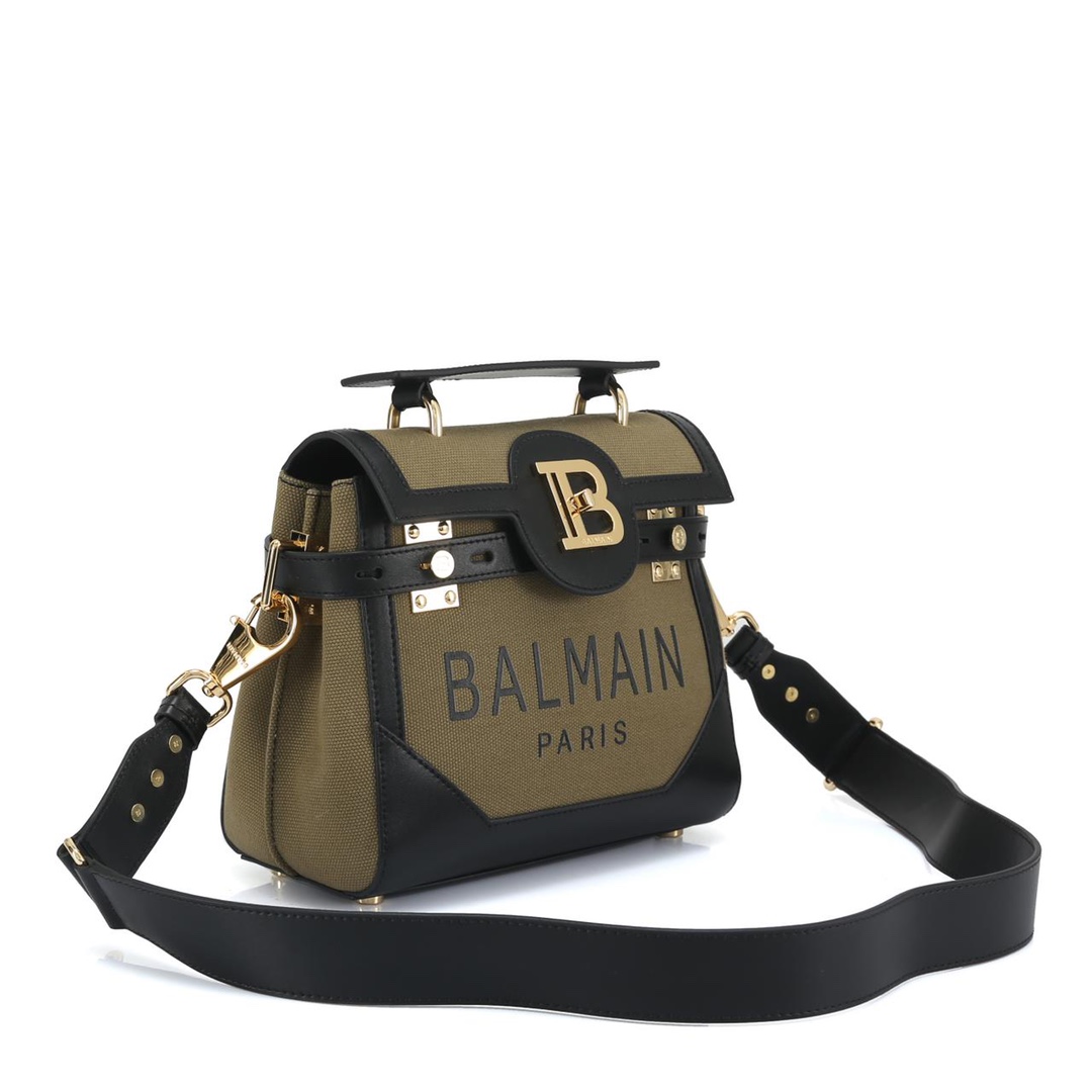 Balmain巴尔曼女士小牛皮B-Buzz23/巴尔曼/手提包可调和拆御肩带/袢带旋扣/金色Logo标牌