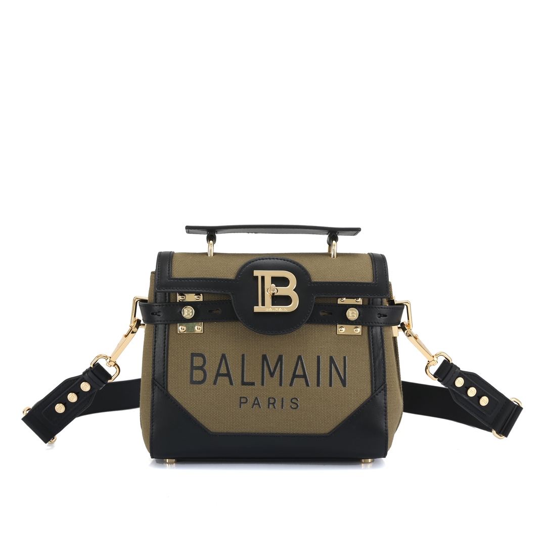 Balmain巴尔曼女士小牛皮B-Buzz23/巴尔曼/手提包可调和拆御肩带/袢带旋扣/金色Logo标牌
