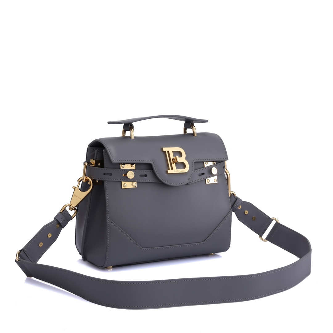 Balmain巴尔曼女士小牛皮B-Buzz23/巴尔曼/手提包可调和拆御肩带/袢带旋扣/金色Logo标牌