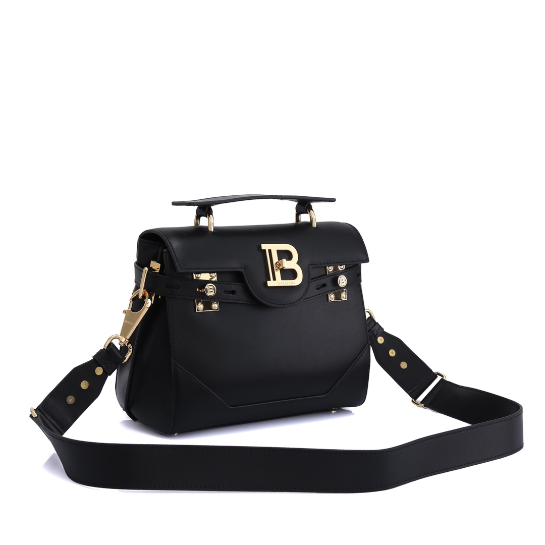 Balmain巴尔曼女士小牛皮B-Buzz23/巴尔曼/手提包可调和拆御肩带/袢带旋扣/金色Logo标牌