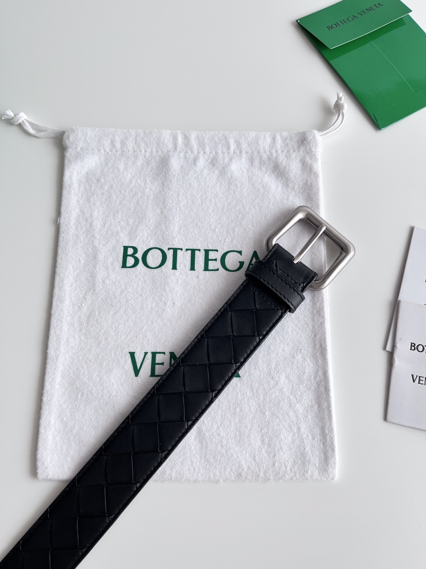 Bv新款男士双面用编织腰带intre