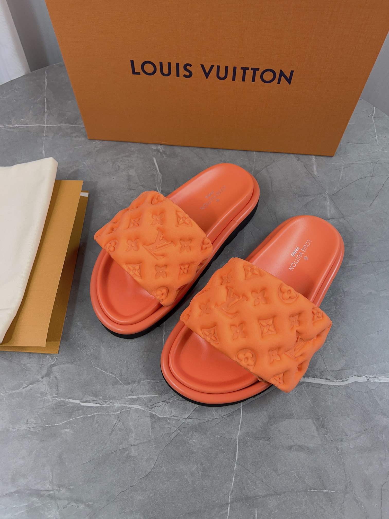Louis Vuitton Pool Pillow Comfort Flat Sandal Monogram Embossed 4 i1682595740 2411 1
