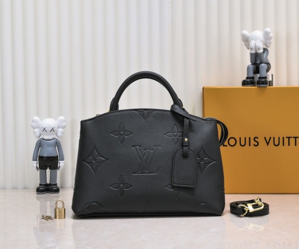 Louis Vuitton Grand Palais Black Embossed Leather Satchel Handbag 1 Louis Vuitton Grand Palais Black Embossed Leather Satchel Handbag