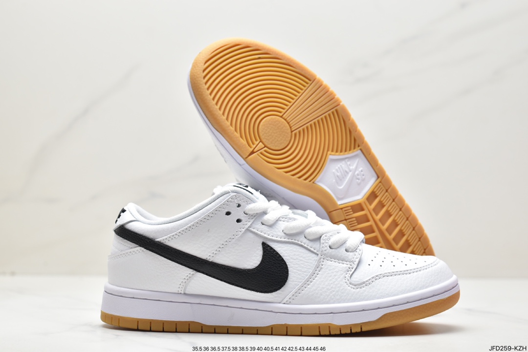 Nike SB Dunk Low Pro white and black low-top casual sports skateboard shoes CD2563-100