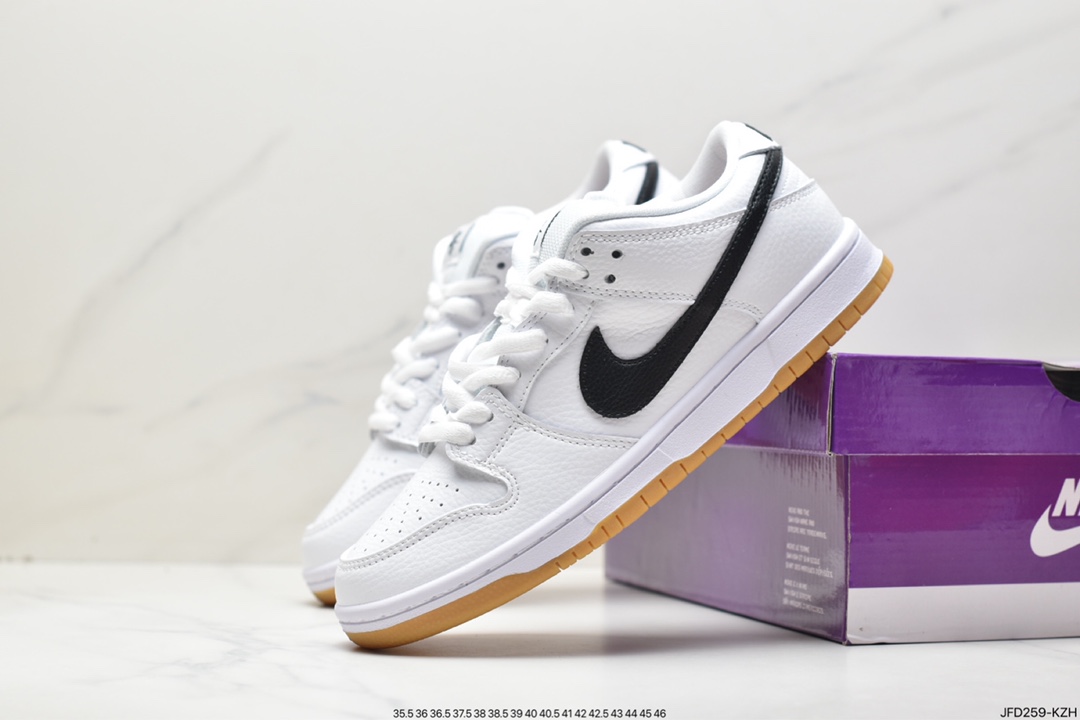 Nike SB Dunk Low Pro white and black low-top casual sports skateboard shoes CD2563-100