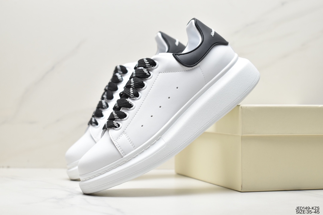 Italian luxury brand Alexander McQueen Sole Leather Sneakers low-top white shoes 553770 WHGP790 9063