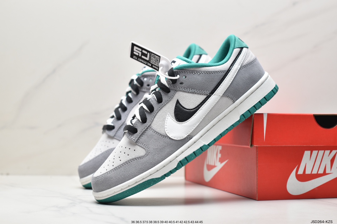 Nike Dunk Low SB low-top skateboard shoes/black and gray double hook series custom version DO9457-132