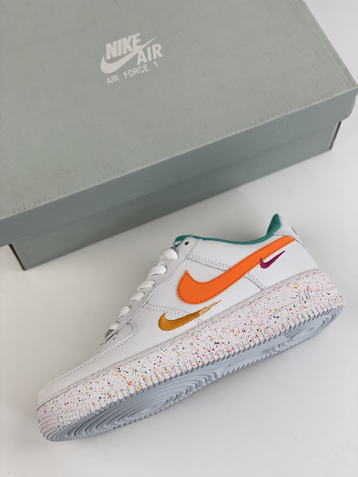 Nike Air Force 1 Low 07 White Orange Double Hook FD4626-181