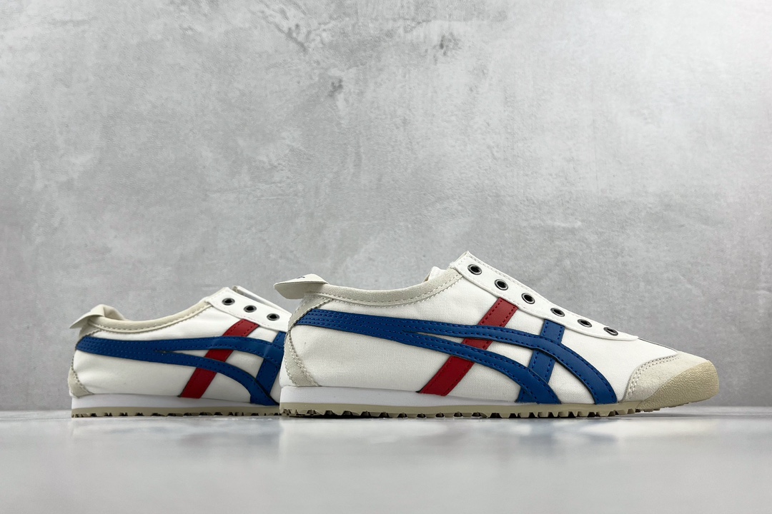 Canvas Onitsuka Tiger MExICO 66 slip-on white blue red D3K0N-0143