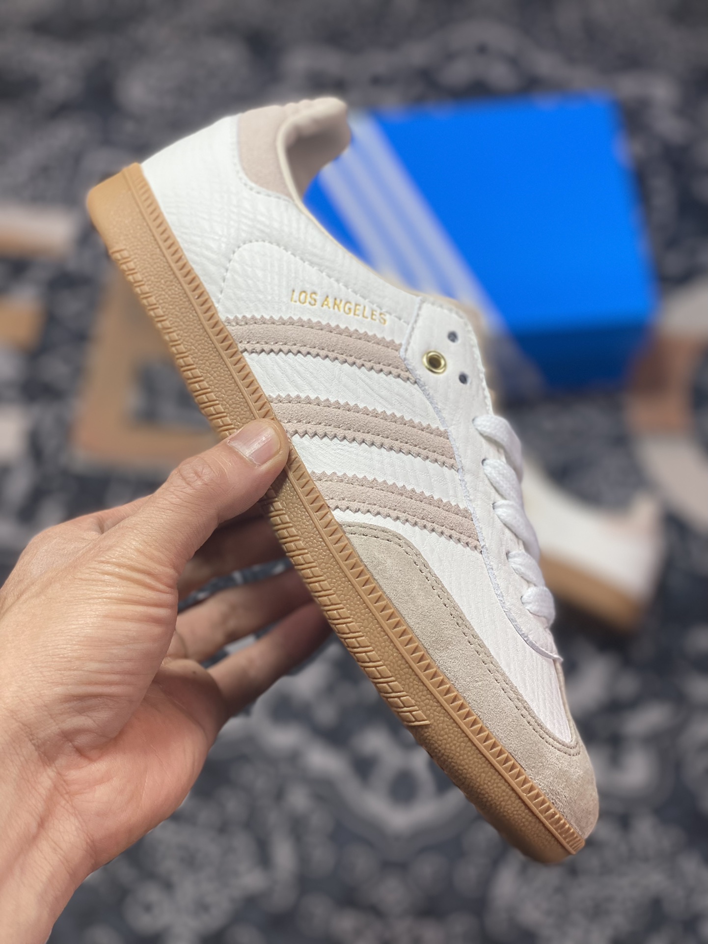 Adidas Originals Samba OG ”Heart of Gold Samba” Samba dance shoes ”Jointly-branded off-white and light brown raw rubber sole” GV8358