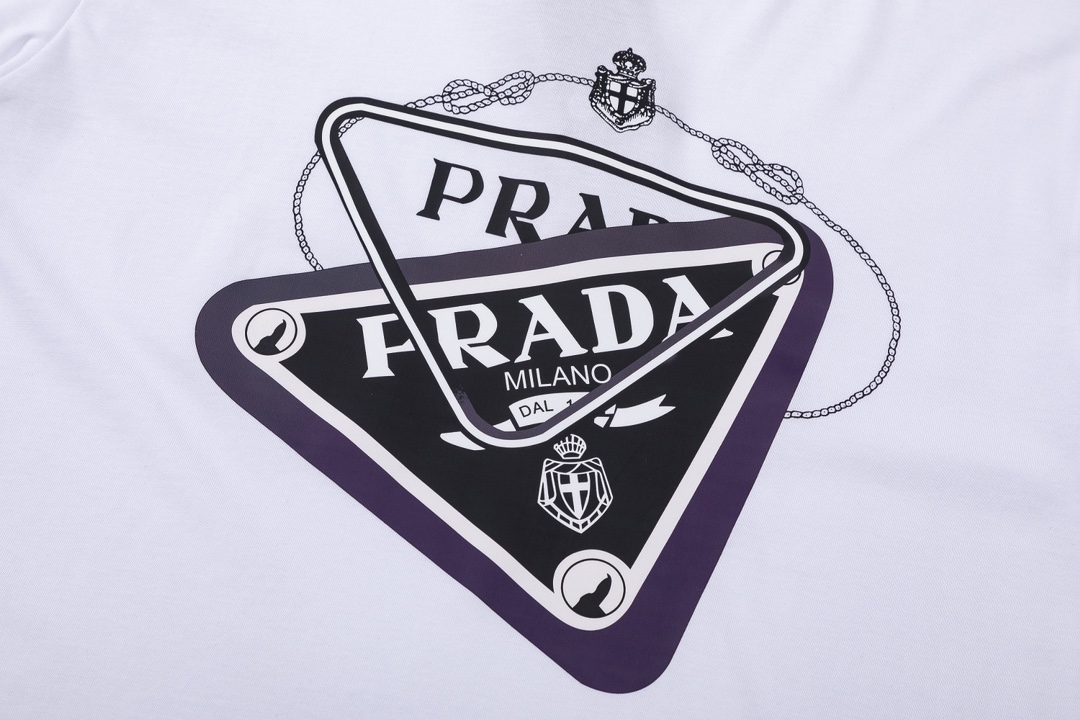 160 Prada/普拉达 23SS字母标志印花T恤短袖