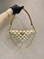 Prada Handbags Crossbody & Shoulder Bags Embroidery Fashion Chains