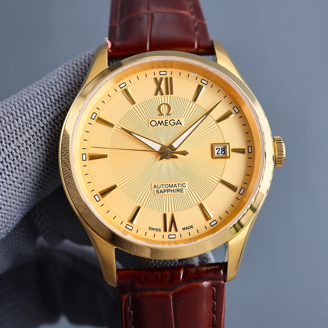 NO:148650,The latest Omega in White 750 Gold 800 is on the market!  Simple and elegant, must-have for business!  Equipped with original imported fully automatic mechanical movement, stable performance (zero rework)!  The case uses 316 stainless steel, sapphire glass mirror, paired with Italian leather strap, diameter 40mm, super waterproof, simple and atmospheric, high-end quality, suitable for all kinds of business occasions, the first choice for gifts.,,omega19860909白750 金800最新款欧米茄火爆上市！简雅大方,商务必选！搭载原装进口全自动机械机芯, 性能稳定（零返修）！表壳 釆用316 精钢,蓝宝石玻璃镜面、搭配意大利真皮表带、直径40mm,超强防水,简洁大气,高端品质,适合各种商务场合,送礼首选.,,omega,Watch