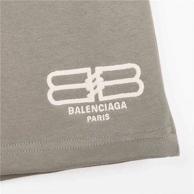 200 Balenciaga/巴黎世家 经典双B logo字母刺绣毛圈短裤