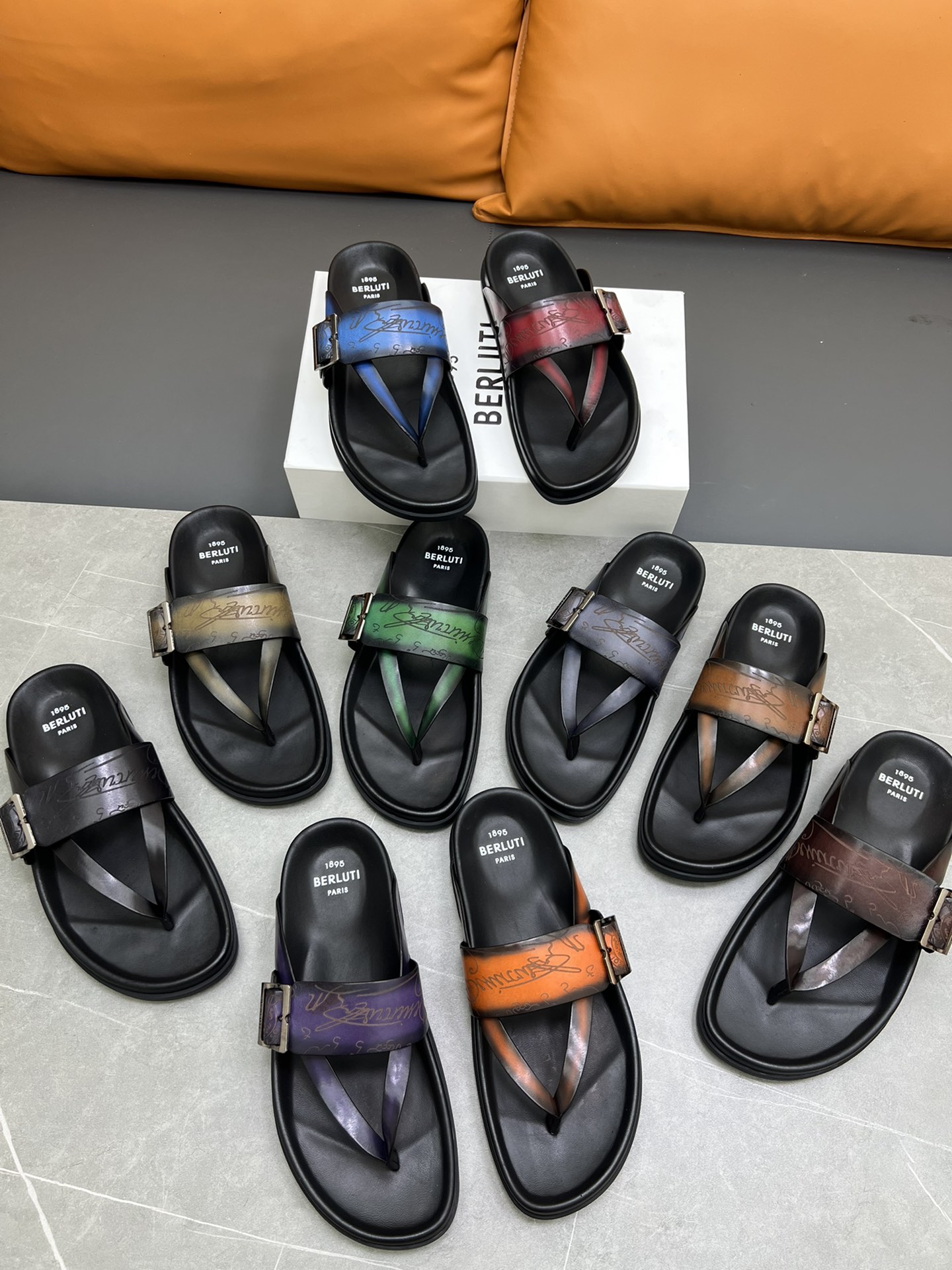 Berluti Tamaño:38-45 P270Berluti boutique de gama alta zapatillas de los hombres, la mano de obra su