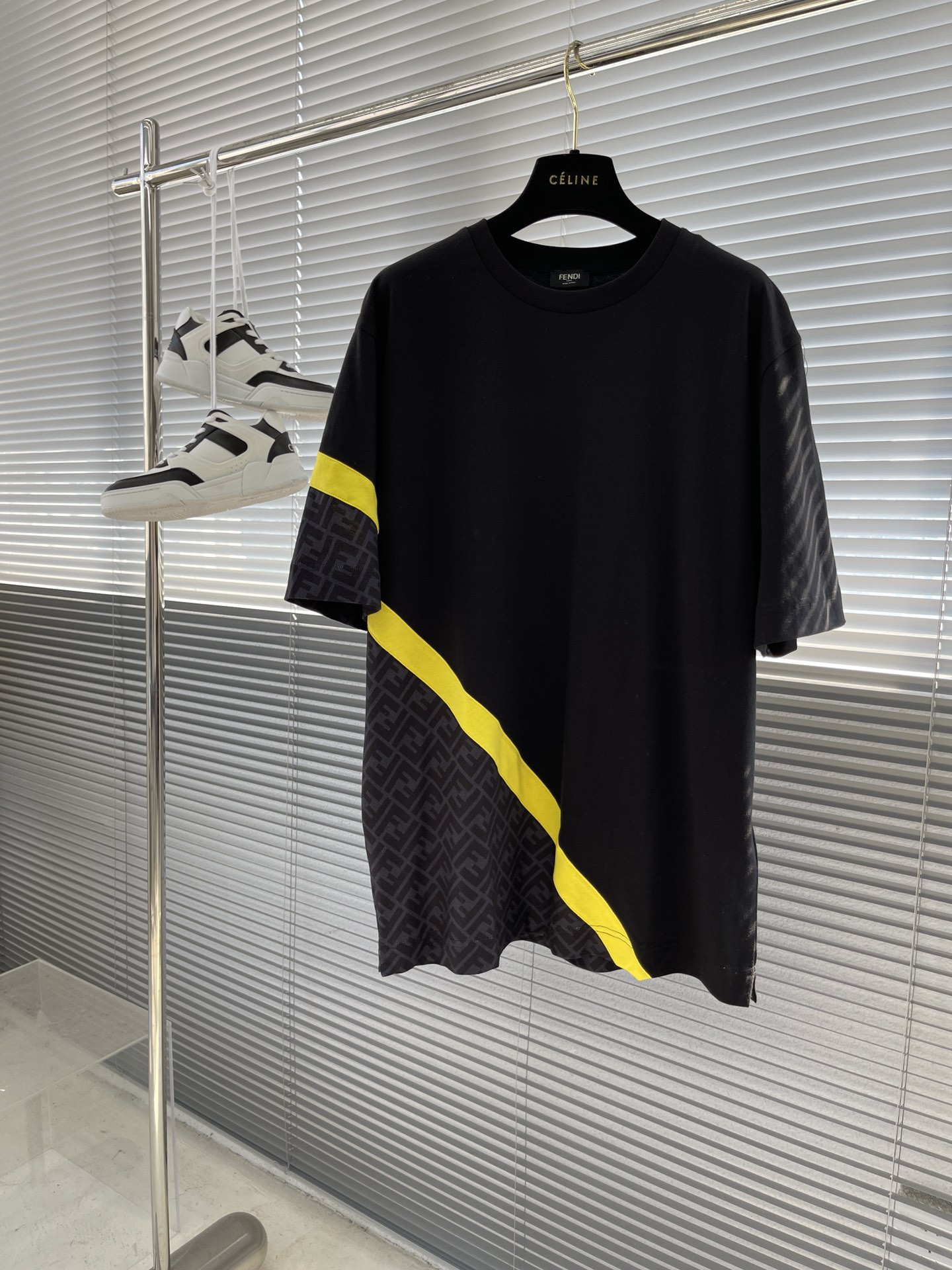 Fendi Clothing T-Shirt Splicing Cotton Casual