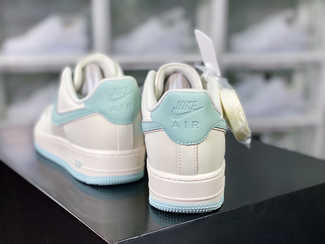 Air Force 1'07 Low ”Beige White/Grey Reflective” Air Force One classic low-top sneakers ”Leather beige gray blue 3M reflective hook” GL6835-011