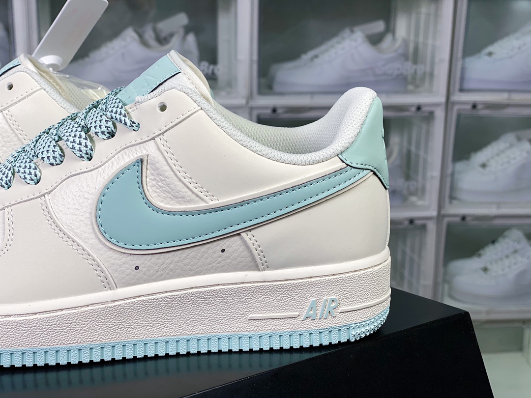 Air Force 1'07 Low ”Beige White/Grey Reflective” Air Force One classic low-top sneakers ”Leather beige gray blue 3M reflective hook” GL6835-011