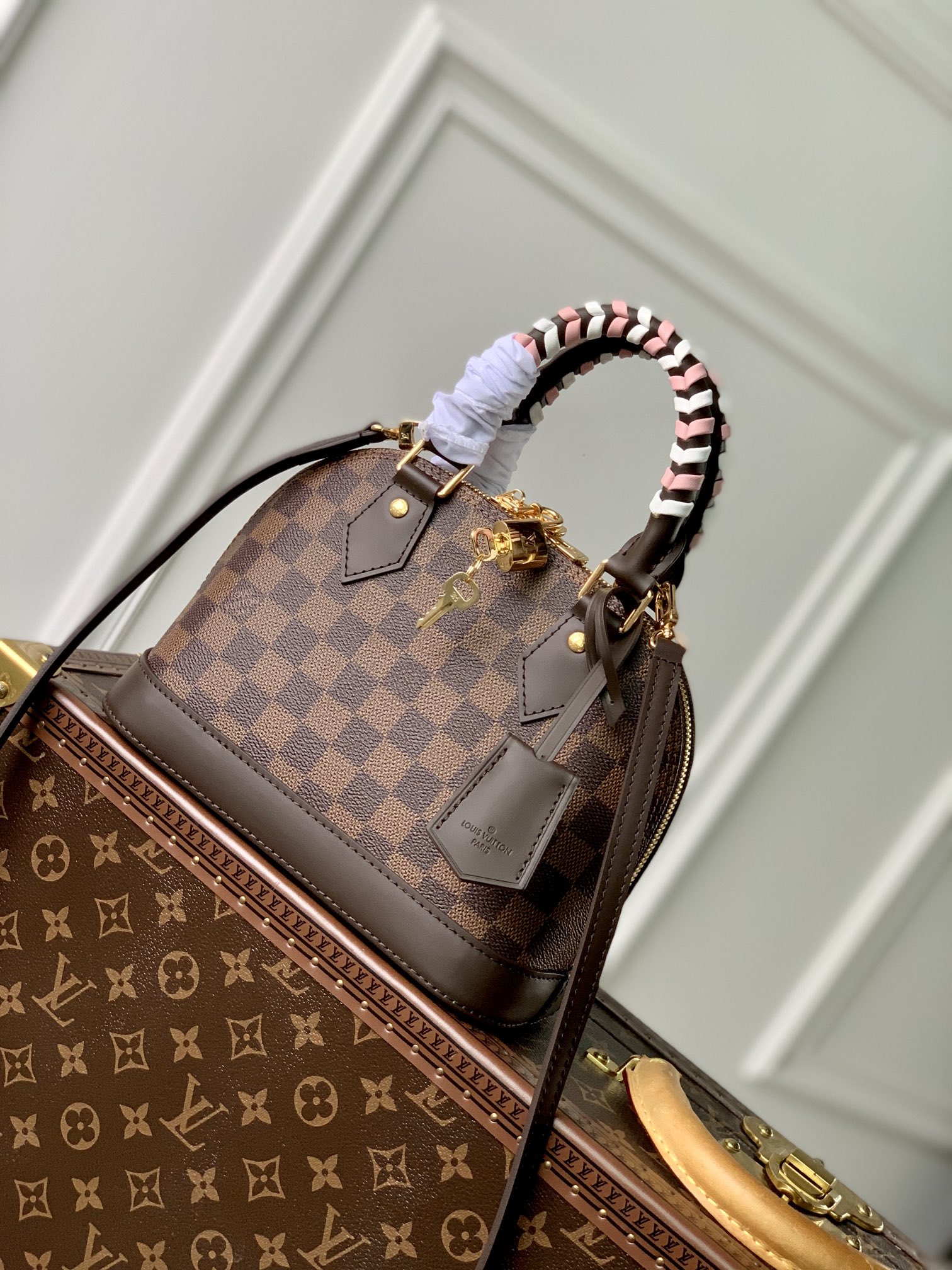 Louis Vuitton LV Alma BB Bags Handbags Weave Damier Ebene Canvas N40447