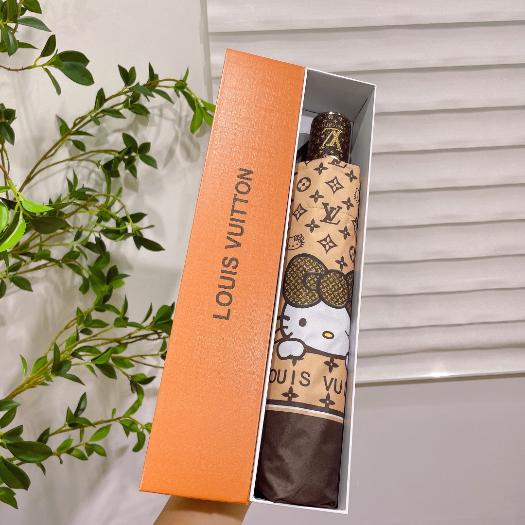 LOUISVUITTON路易威登HelloKitty凯蒂猫升级版Monogram印花雨伞奢华与简约的完美